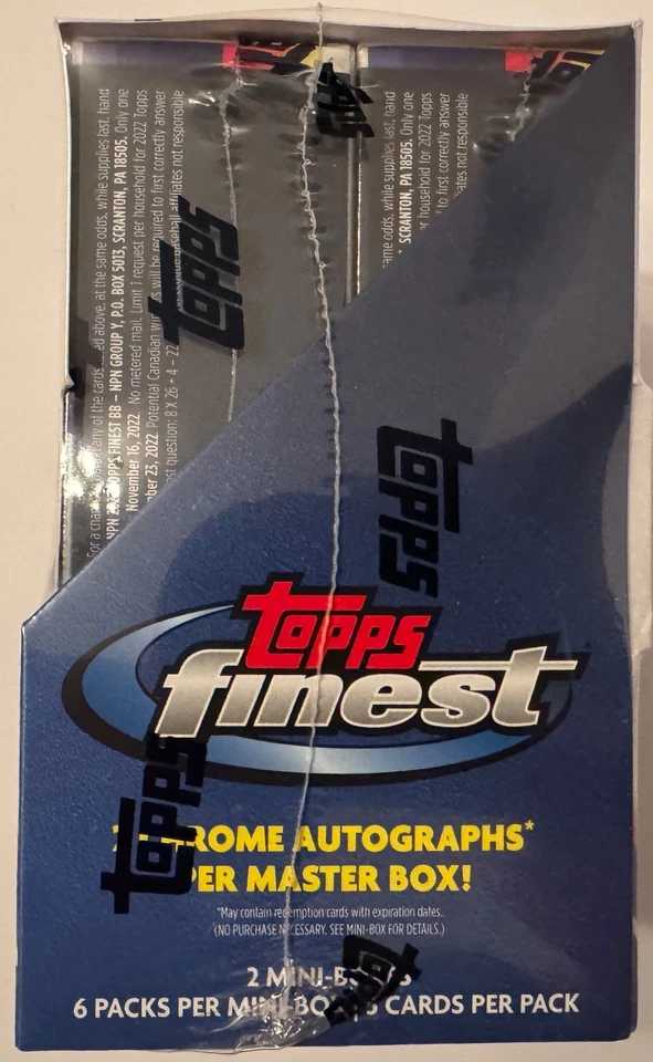 2022 Topps Finest Baseball Sealed Hobby Box 12 Packs of 5 Cards 2 Autos per Box - Image 4 of 4