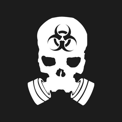 Scary Gas Mask Skull Vinyl decal laptop car toxic Biohazard gas