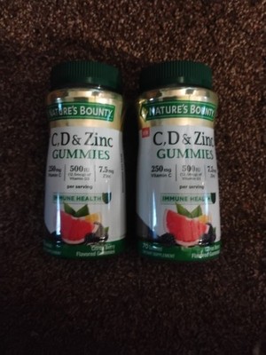 Natures Bounty C,D & Zinc ~ 70 Gummies Citrus Berry Flavor - 03/2026- New! 