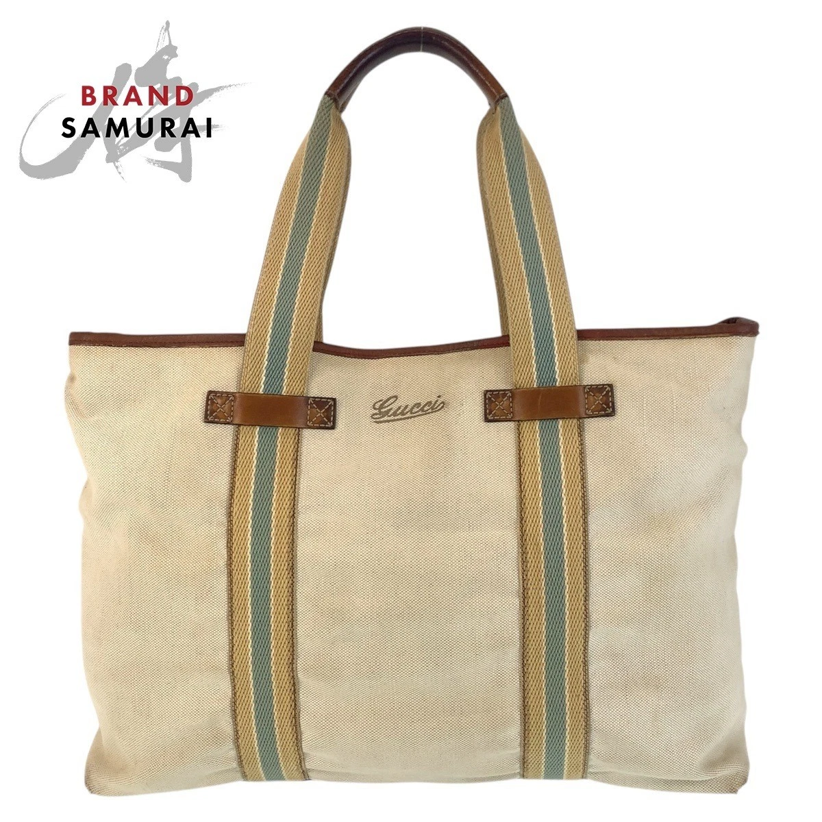 Sac fourre tout bandoulière GUCCI Sherry Line beige marron doré toile quincaillerie 170594