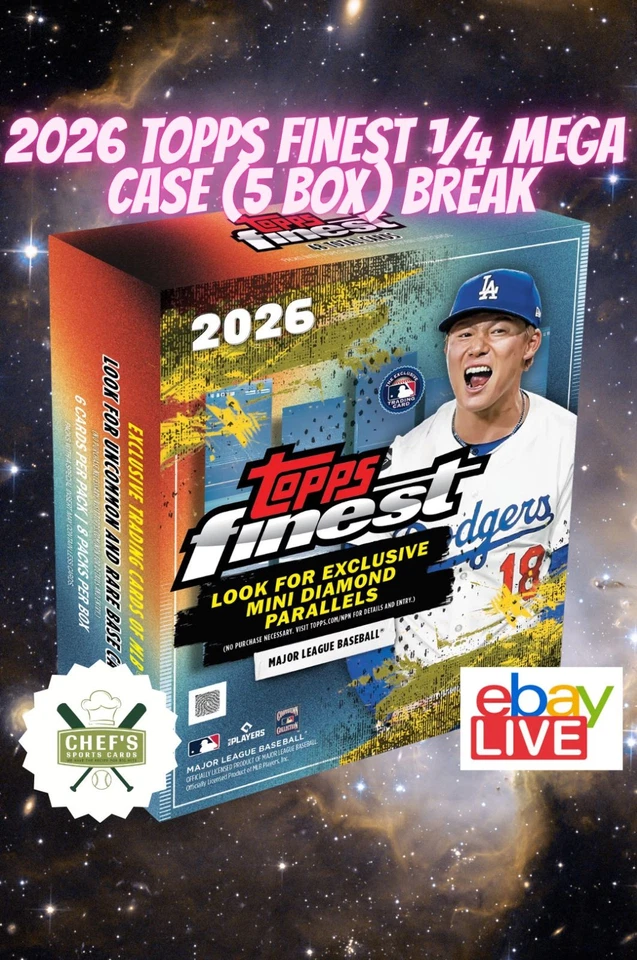 2026 TOPPS FINEST BASEBALL 1/4 MEGA CASE (5 BOX) BREAK #1