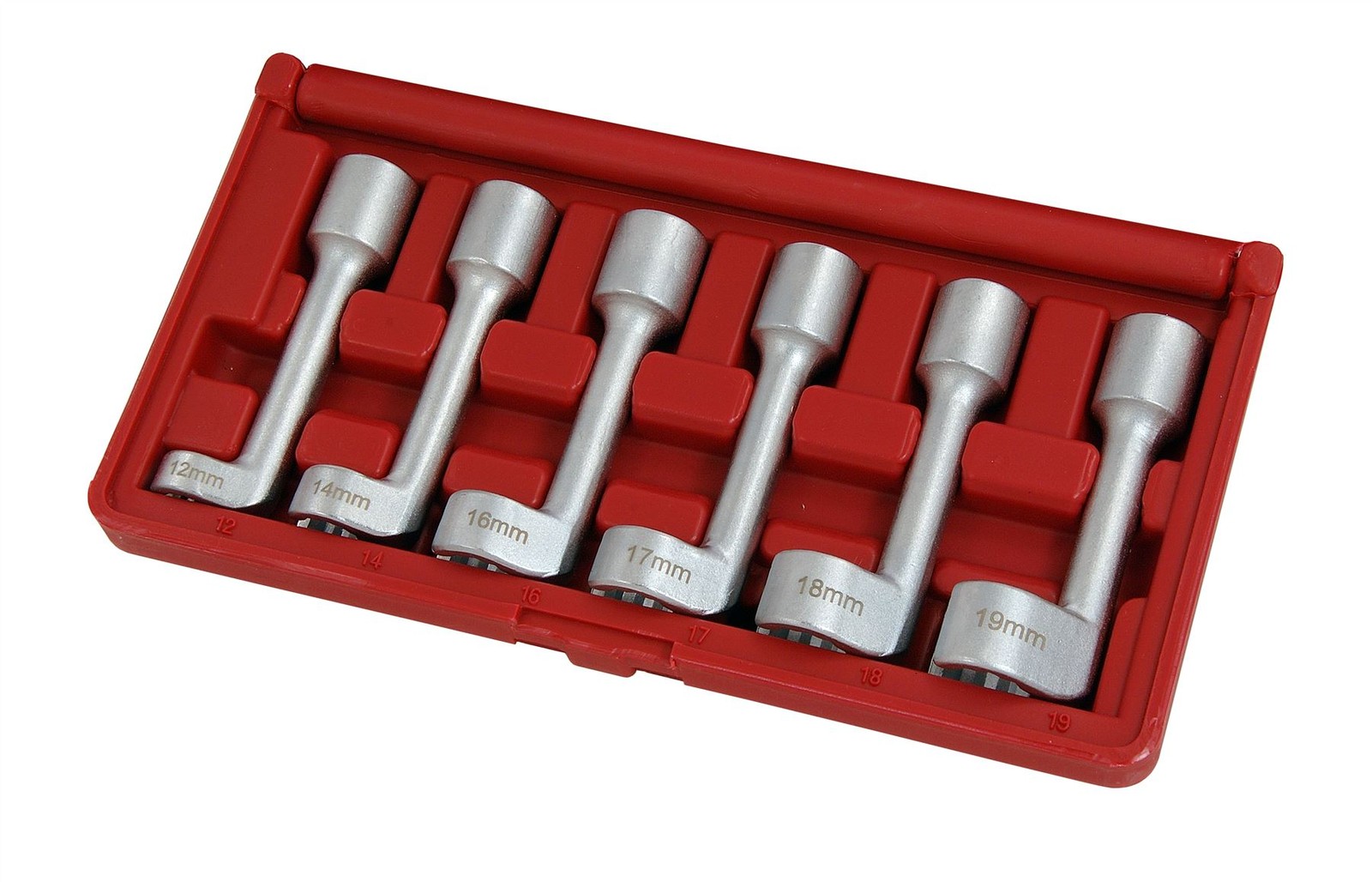 6pc Injector Pipe Socket Set 1/2in Drive 100mm Deep for Diesel Injector Lines