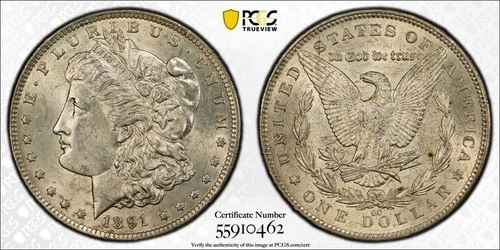 1891-CC $1 Silver Morgan Dollar PCGS MS62 #0462