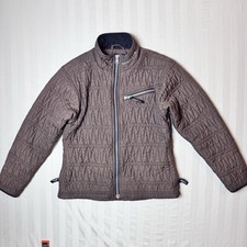 Kerrits Quilted Jacket Girls L Brown Medium Riding Equestrian Full Zip Pockets