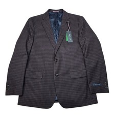 Tommy Hilfiger Conrad Sport Coat Mens 44L 44 Purple Plaid TH Flex 295 NEW