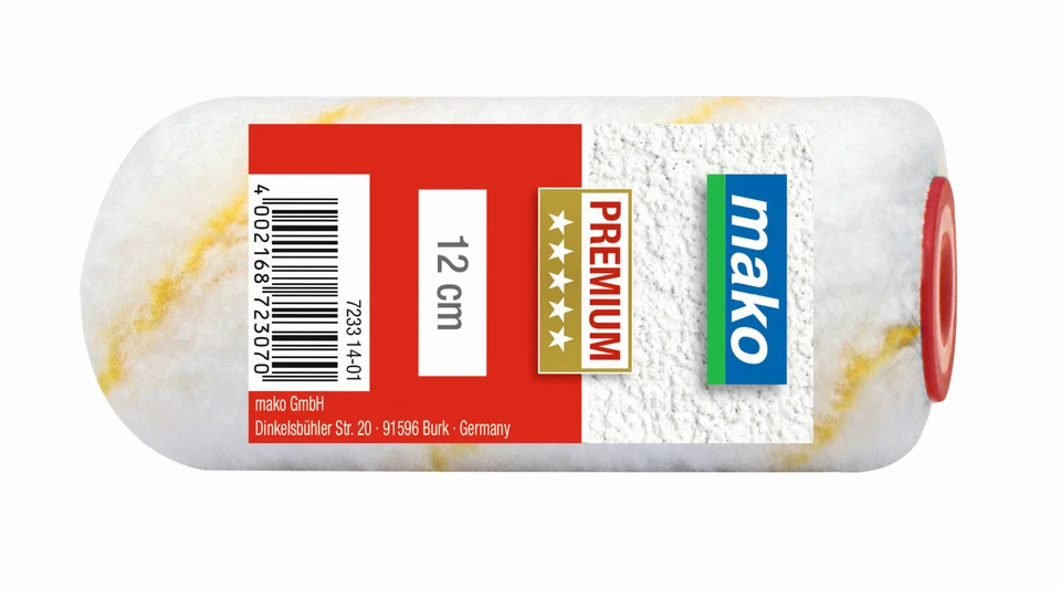 MAKO GMBH Maler-Ersatzwalzen Malerwalze Farbroller PREMIUM Goldfaden Polyamid XL 12cm