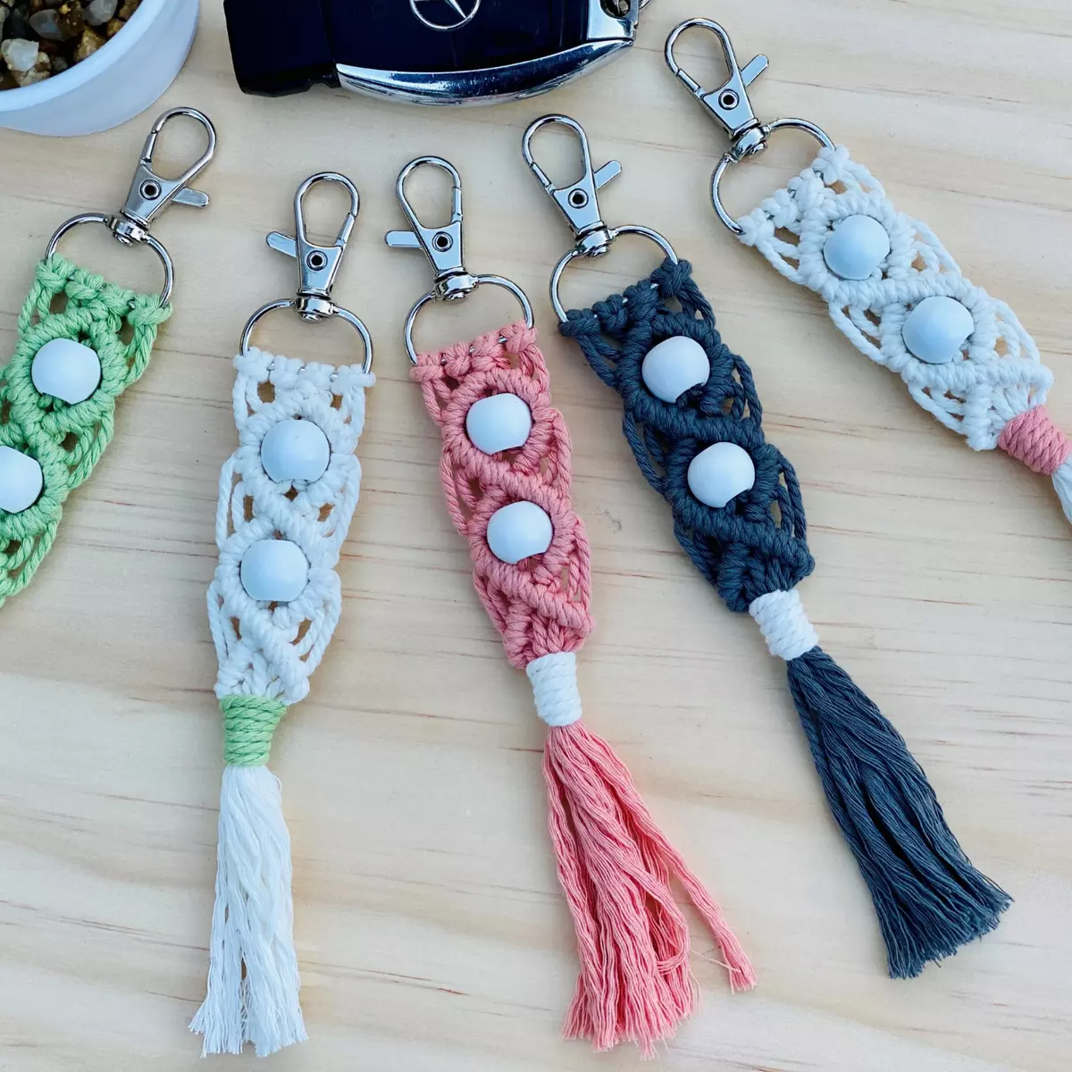 Handmade keyrings clearance