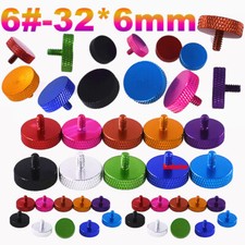 6 -32 6mm Colour Knurled Thumb Screws Aluminum DIY Hand Grip Knob Bolts PC Case