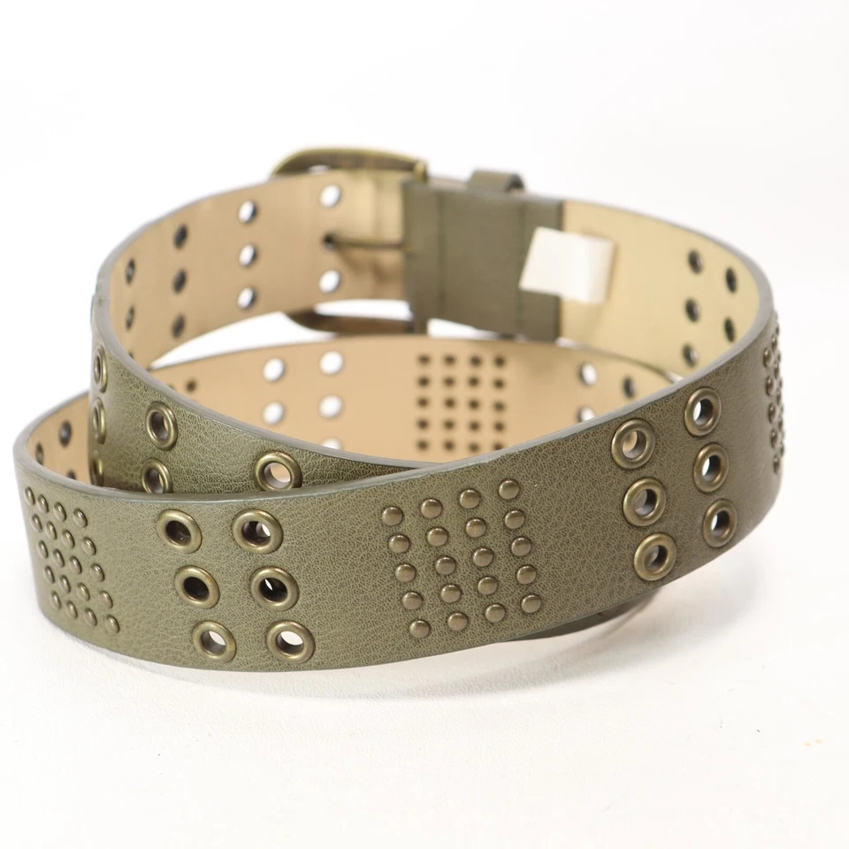 Пояс Dickies женский маленький армейский зеленый с заклепками люверсы латунный тон - Изображение 2 из 4