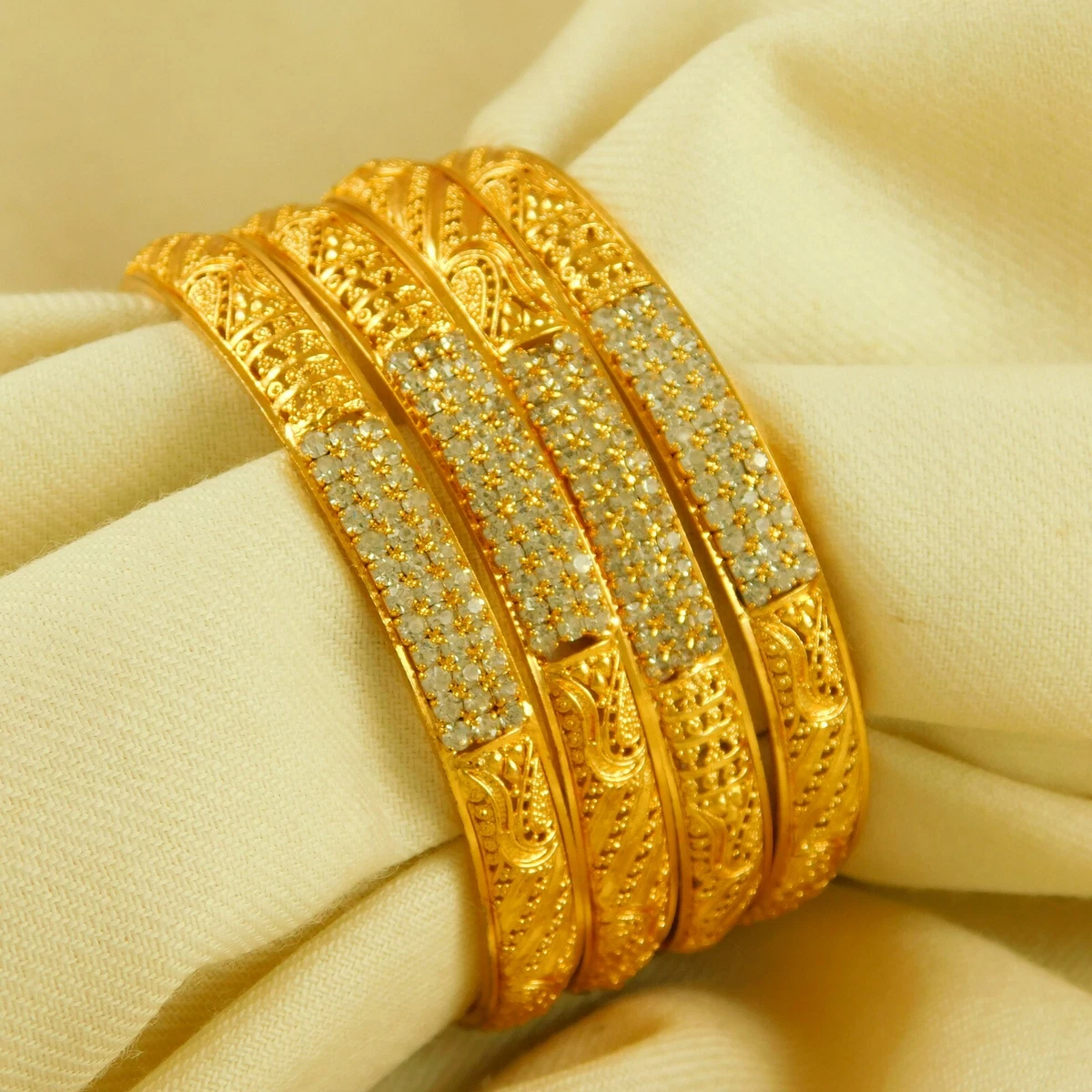 Luxury Gold Bracelets on Red Flannel. Stock Photo - Image of female,  chinese: 72448916