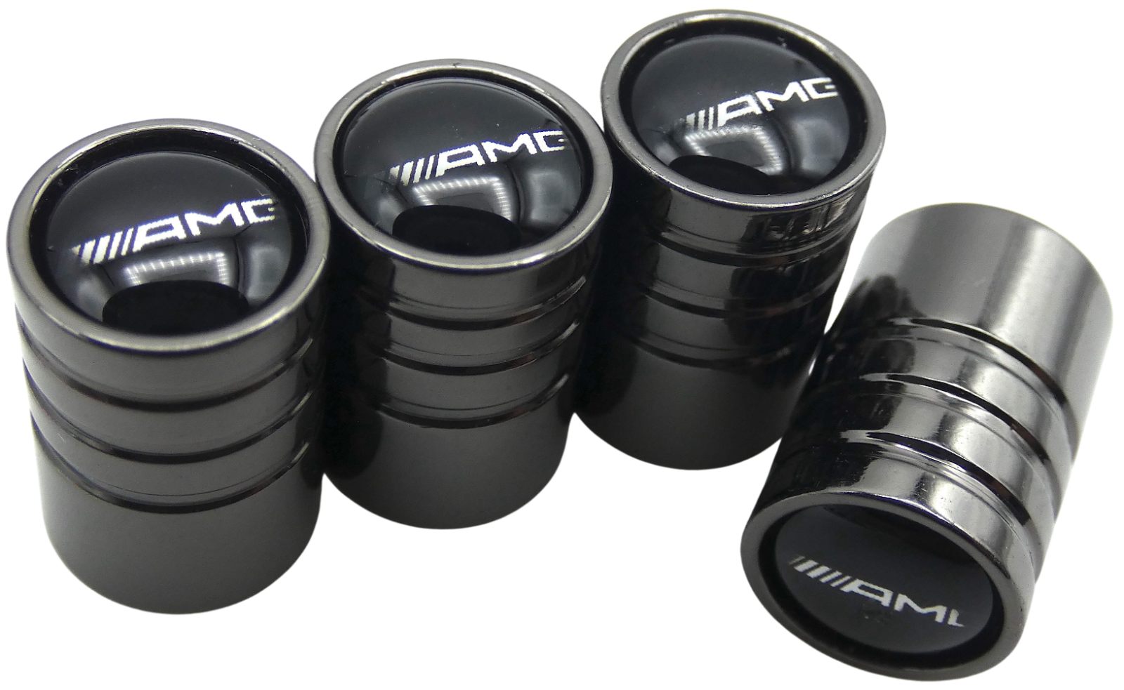 4x AMG Tire Valve Stem Caps For Car, Truck Universal Fitting (Metallic