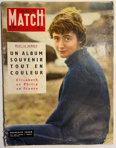 PARIS MATCH MAGAZINE - No 420 FRANCOISE SAGAN 27th April 1957 Queen Elizabeth II