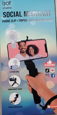 IJOY Studio Social Media Kit (3 in 1) Phone Clip + Tripod + Clip on Ring Light