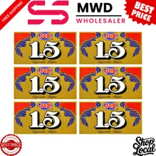 JOB 1.5 Gold Rolling Papers - 6 Booklets (24 Leaves Each) | Natural Gummed Paper