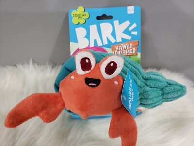 NEW Bark Box Herman The Hermit Crab Dog Toy Crinkle Squeak Beach Nautical Animal
