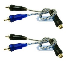 2 Pack 6" 100 Copper RCA Audio Cable "Y" Adapter Splitter 1 Female 2 Male
