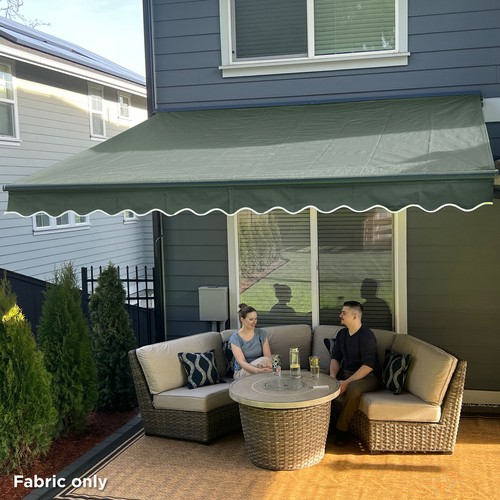 ALEKO Water Resistant Fabric Replacement for 10x8 ft Retractable Awning Green - Picture 3 of 9