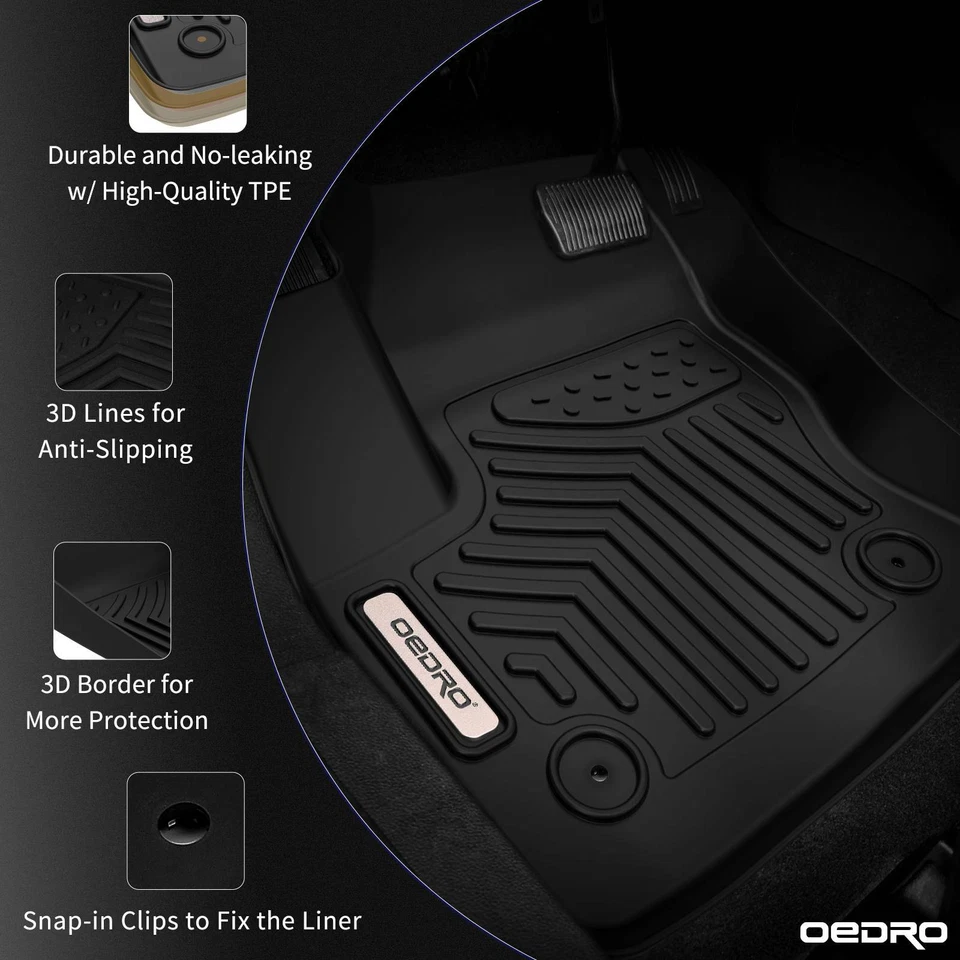 OEDRO Floor Mats for 2016-2022 Honda HRV Front & Rear TPE Liners  All-Weather Foto 3 de 4