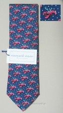 NWT vineyard vines Boy's Lobster Reindeer Silk Neck Tie for shirt Navy