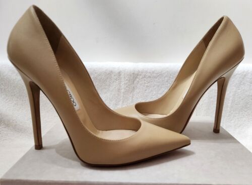 RARE EUC Jimmy Choo Anouk 120 Nude Kid Leather Size 8, EU Size 38.5 - Picture 2 of 9