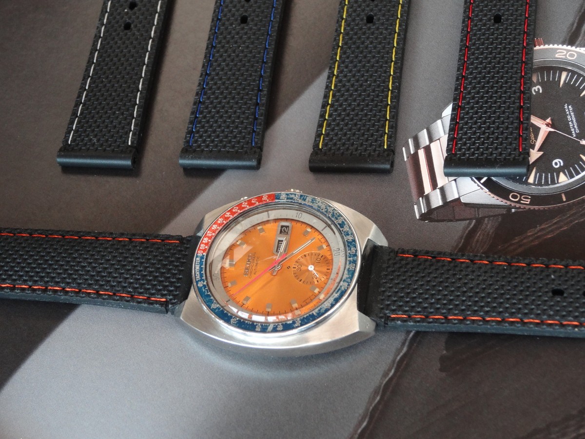 RUBBER DIVE STRAP BAND FOR SEIKO POGUE PEPSI MODELS 6139- 6002