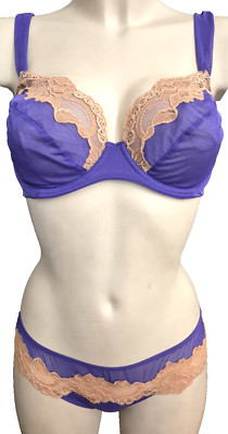 Andres Sarda Eden Damen BH mit Bügel SET Gr.80D UK 36D + String 40 M mit Spitze