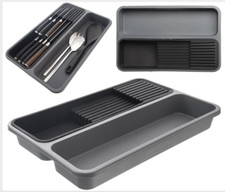 Plastic Cutlery/ Knives Tray Kitchen Organiser Drawer Insert Storage Rack