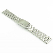 Stainless Steel Oyster Watch Bracelet 22mm Solid Link Silver Replacement Band
