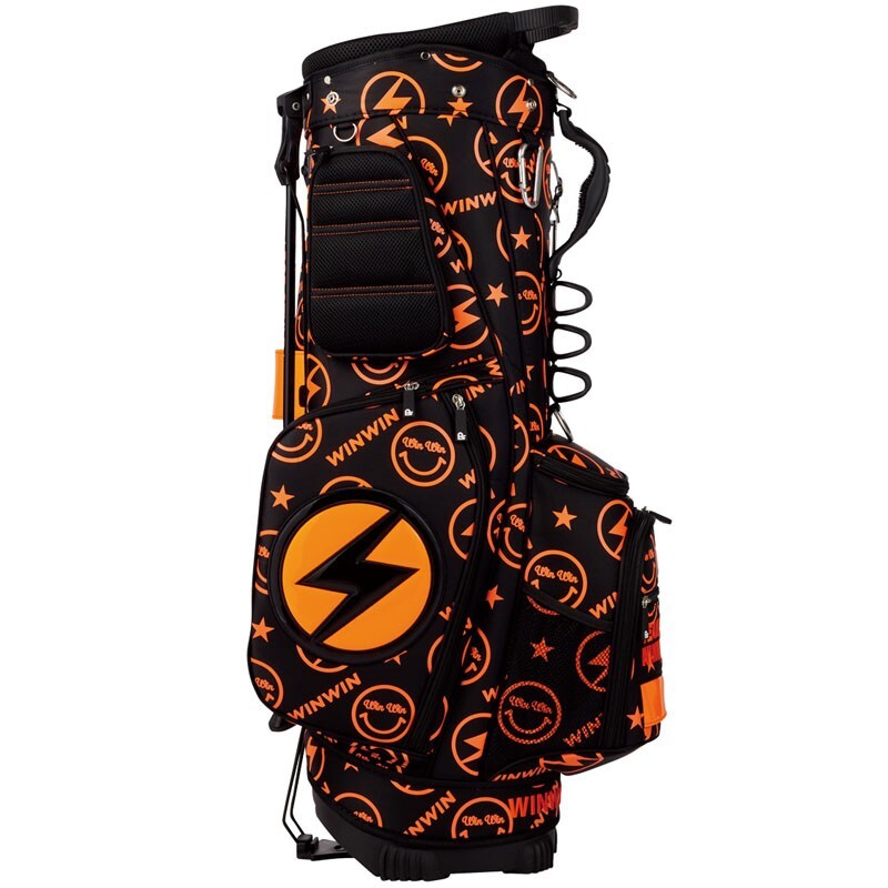 WINWIN STYLE Golf Japan 2023 NEON LIGHT WEIGHT STAND BAG CB123 BKxOR 9
