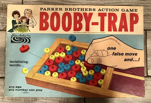 Booby-Trap Board Game by Parker Brothers Game and box Vintage 1965