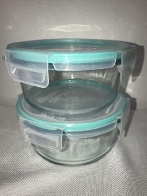 Set of SNAPWARE ROUND Cup Glass Food Storage Containers