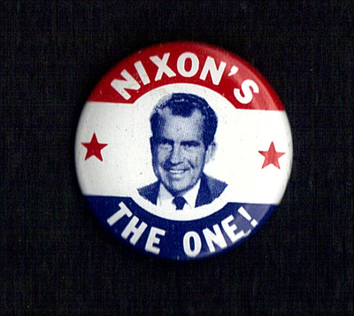 1968 Richard Nixon 1-1/8''/ ''Nixon's the One'' Presidential Campaign Button(Pin01)