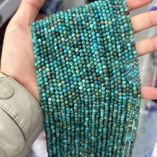 4mm Genuine Real Natural Micro Faceted Azurite Malachite Gemstone Stone Beads