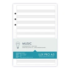 LUX PRO A5: Music - LUX Productivity Refill Pack - Planner Page Inserts - Com...