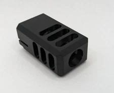 .45 cal 9-Port .578-28 Muzzle Brake Compensator Anodize Black - no counterbore