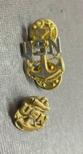 Vintage USN Navy Anchor Pin mixed lot of 2