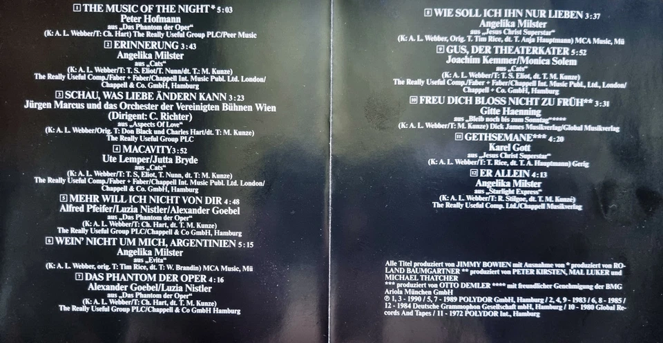 ANDREW LLOYD WEBBER Welterfolge Peter Hofmann, Angelika Milster, Gitte Haenning - Bild 4 von 4