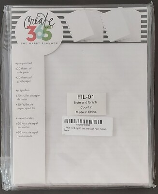 Create 365 The Happy Planner 80 Sheets Pre-Punched Daily Planning Fill Paper '14