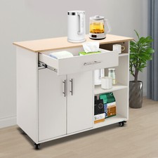 Rolling Kitchen Island Side Table, Rolling Trolley Cart with Drawer NEW
