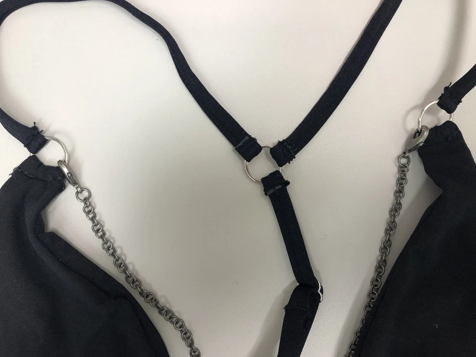 Blue Life Planet Blue T Back Tri Top and Skimpy Bottom Bikini Set (S) - Image 3 of 4