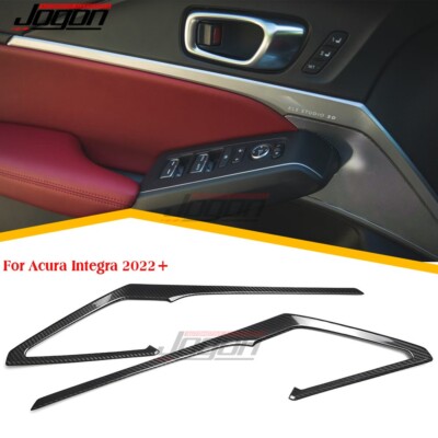 Pair Real Carbon Inner Door Panels Strip For Acura Integra Type S A-Spec 2023-25
