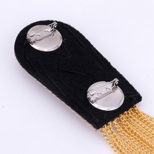 1 Pair Star Tassel Chain Epaulet Shoulder Boards Badge Military Suit Appliques - Picture 8 of 12