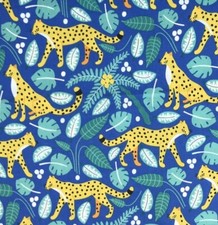 Feline Drive Fabric WILDLIFE TREASURES Leopards Organic Fat Quarter 18"x22" FQ