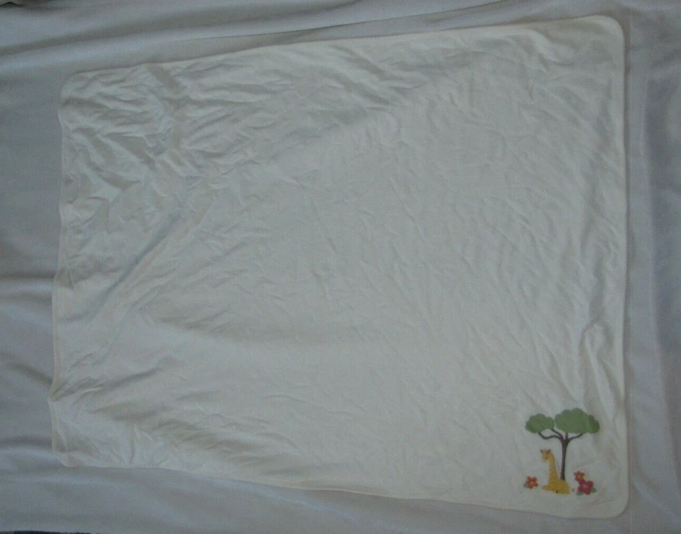 Manta vintage Gymboree 2008 Jungle Safari bebé niña jirafa árbol flor crema Foto 2 de 3