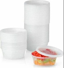 8 oz. Microwavable Translucent Plastic Deli Containe/ Lid Combo Pack, Food/Soup