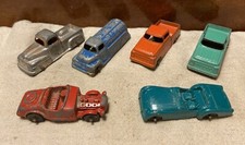 Lot Of 6 Vintage 1940/50  s Diecast 3  Tootsietoy Cars, Pickups  Tanker Truck