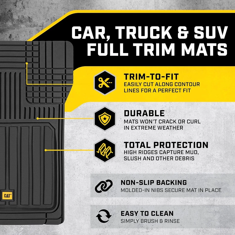 New 3PC Heavy Duty Rubber Car Truck Floor Mats Set Semi-Custom Fit For Nissan  - Image 2 of 4