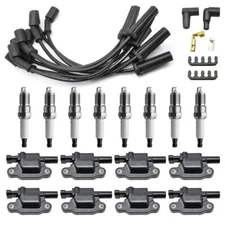 8 (pack) UF413 Ignition Coils + 41-962 Spark Plugs + Spark Plug Wires For Chevy 