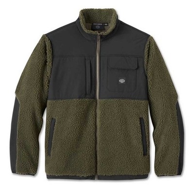 Harley-Davidson Men's Sherpa Full Zip Casual Jacket - Green 96110