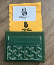 Goyard Herren Kartenetui Geldbörse Leder grün/weiß Logo-Muster